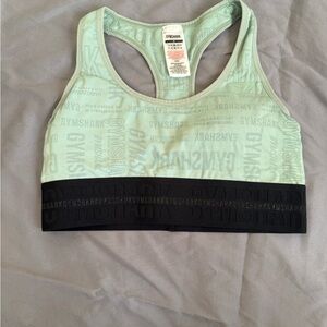 Gymshark Light Green and Black Sports Bra